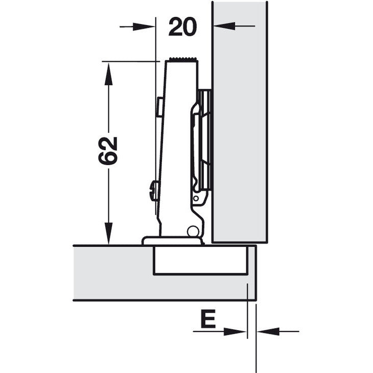 110 degree Full Overlay Hinge & Mount (single) - Fullie Hardware