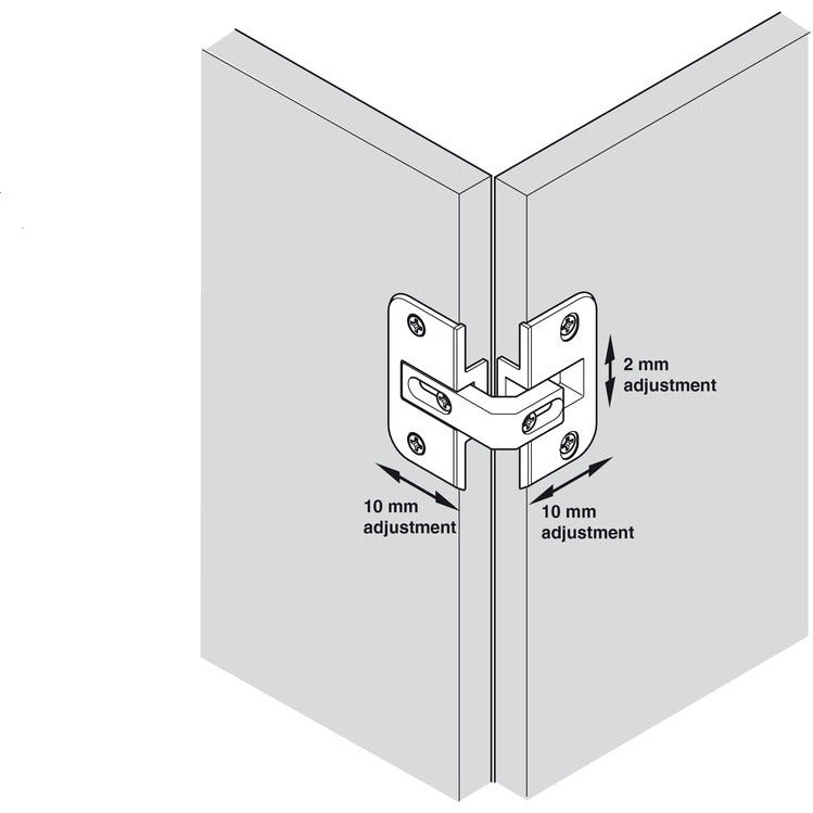 Pie-Cut Centre Corner Hinge (single) - Fullie Hardware