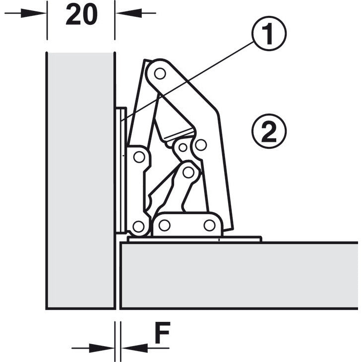 Hinge Flush fitting  Gal (single)