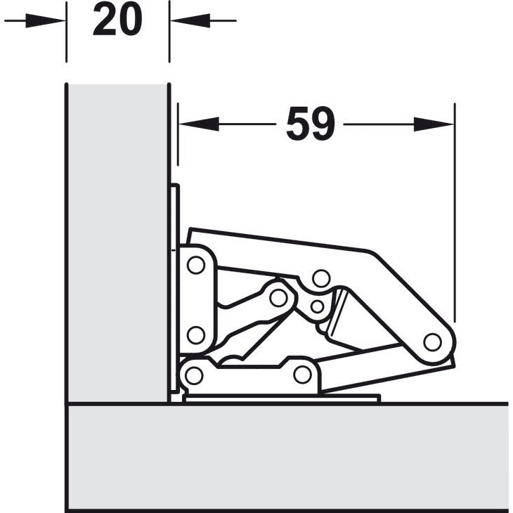 Hinge Flush fitting  Gal (single)