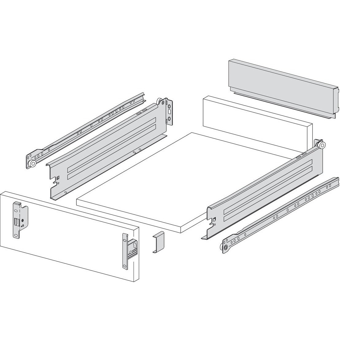 Draw Sides 150mm - (350-550mm) (4 sets) - Fullie Hardware