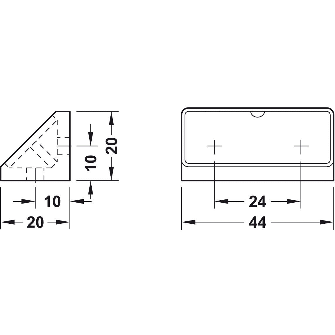 Nylon Corner Fixing Block - Fullie Hardware