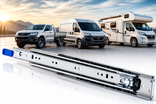 Pair of Ball Bearing Runners 227Kg WITH RAIL LOCK