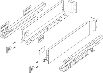 Drawer set, Alto slim, drawer side height 84mm