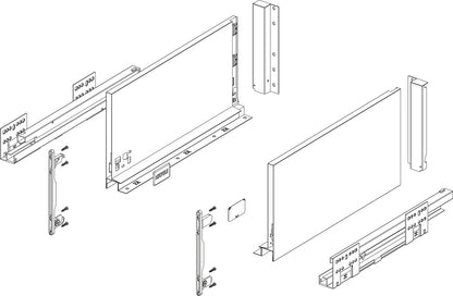 Drawer set, Alto slim, drawer side height 199mm
