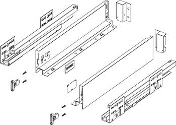 Drawer set, Alto slim, drawer side height 84mm