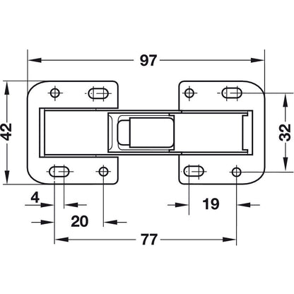 Hinge Flush fitting  Gal (single) - Fullie Hardware