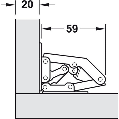 Hinge Flush fitting  Gal (single)